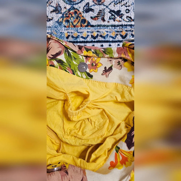 Vintage Mid-Century Binny Yellow Canvas Floral Purse - Picture 3 of 11